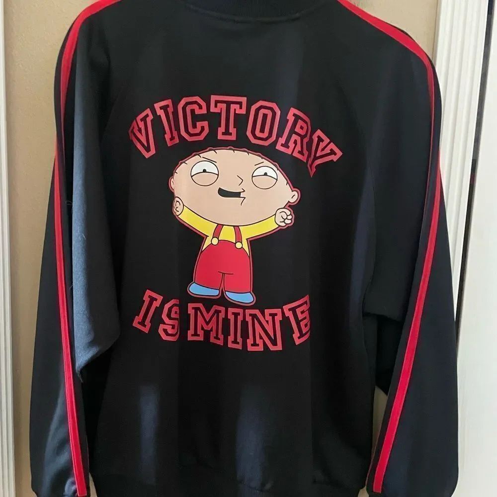 Family Guy Vintage Side Black and Red Track Jacket M Hot Topic Original